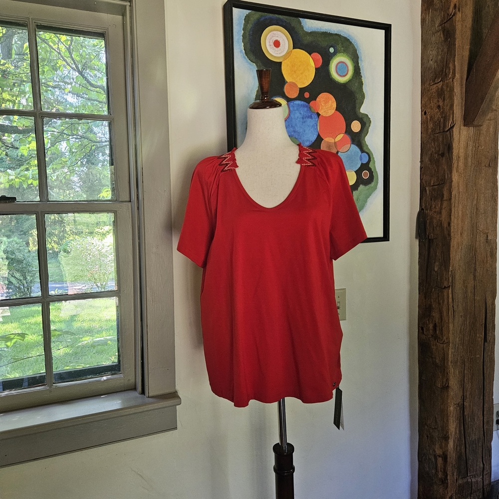 Marc Cain Red Relaxed Short Sleeve T-Shirt